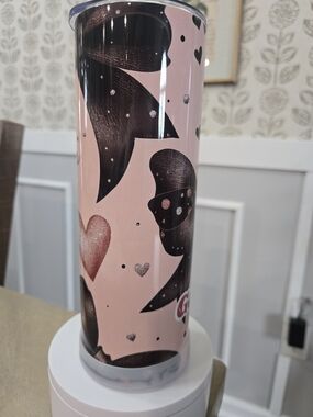 Pink Heart & Floral Patterned Decorative Vase